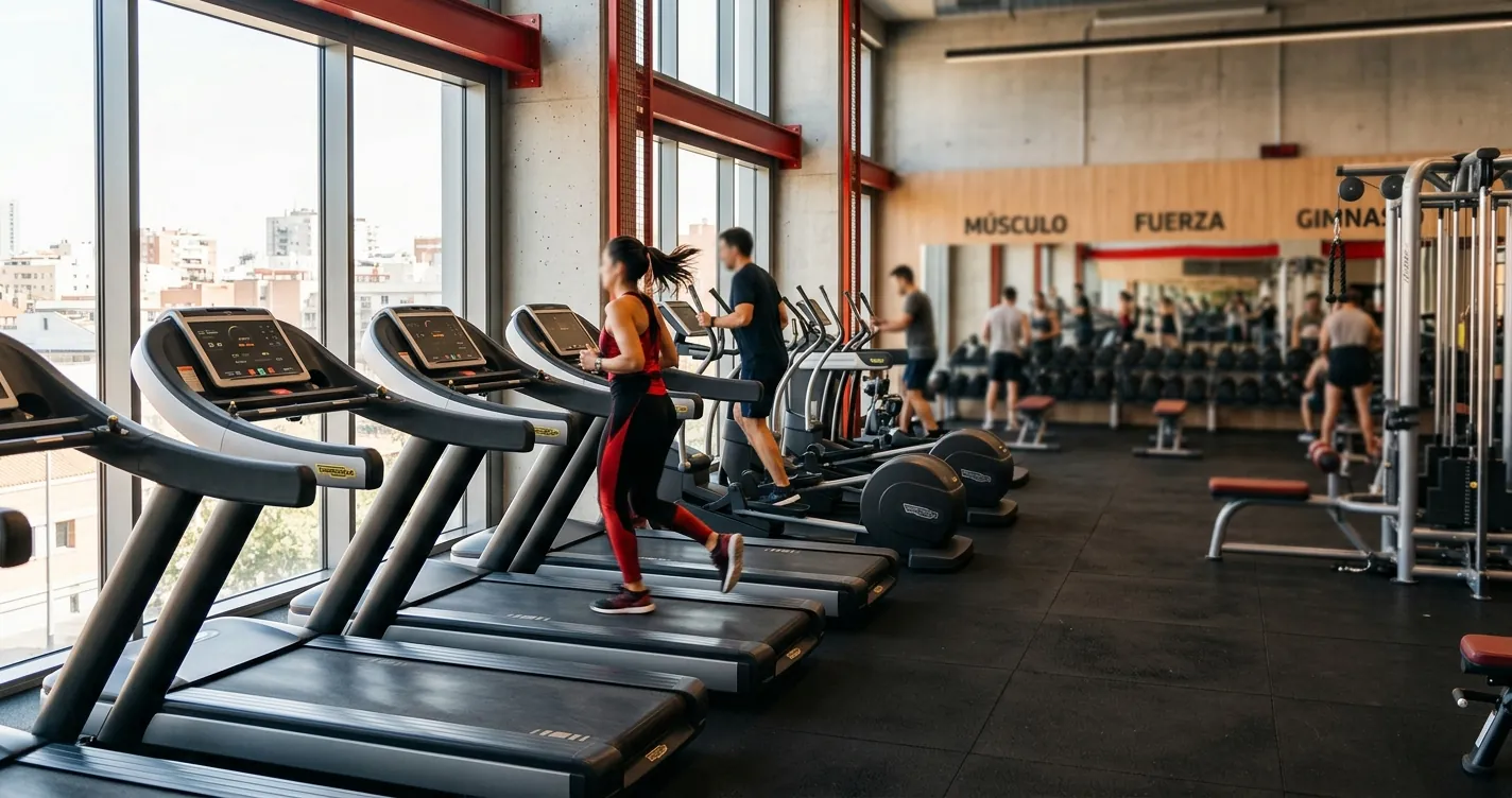 Gimnasios baratos en Madrid - Sala de cardio y musculación en centro fitness low cost