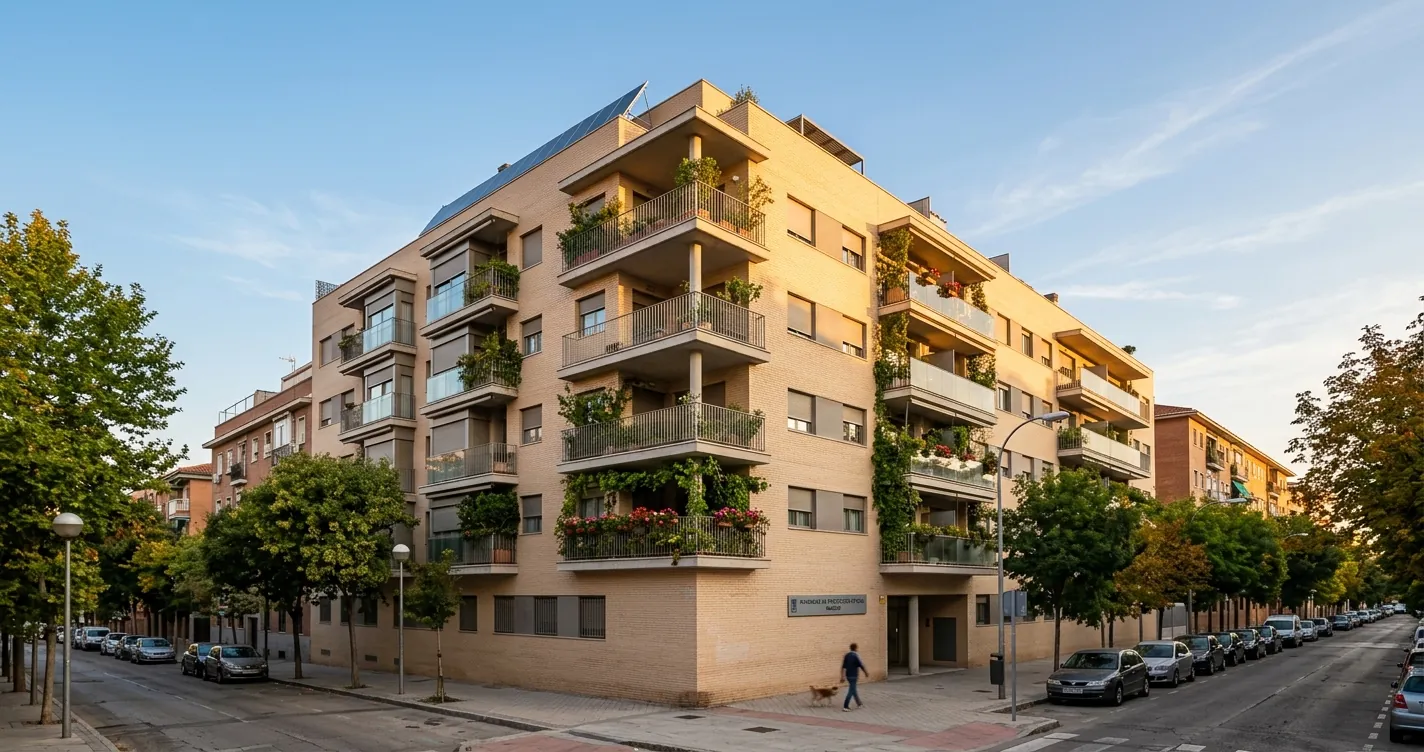 Pisos de protección oficial en Madrid - Edificio residencial moderno de vivienda protegida
