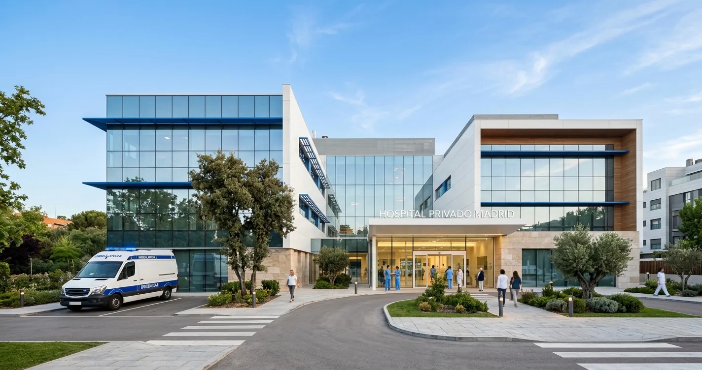 Hospitales de Asisa en Madrid - Fachada de hospital privado con servicio de urgencias