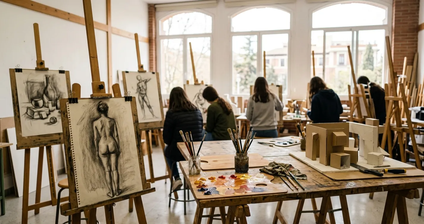 Bachilleratos de artes en Madrid: aula-taller de dibujo artístico en un instituto madrileño