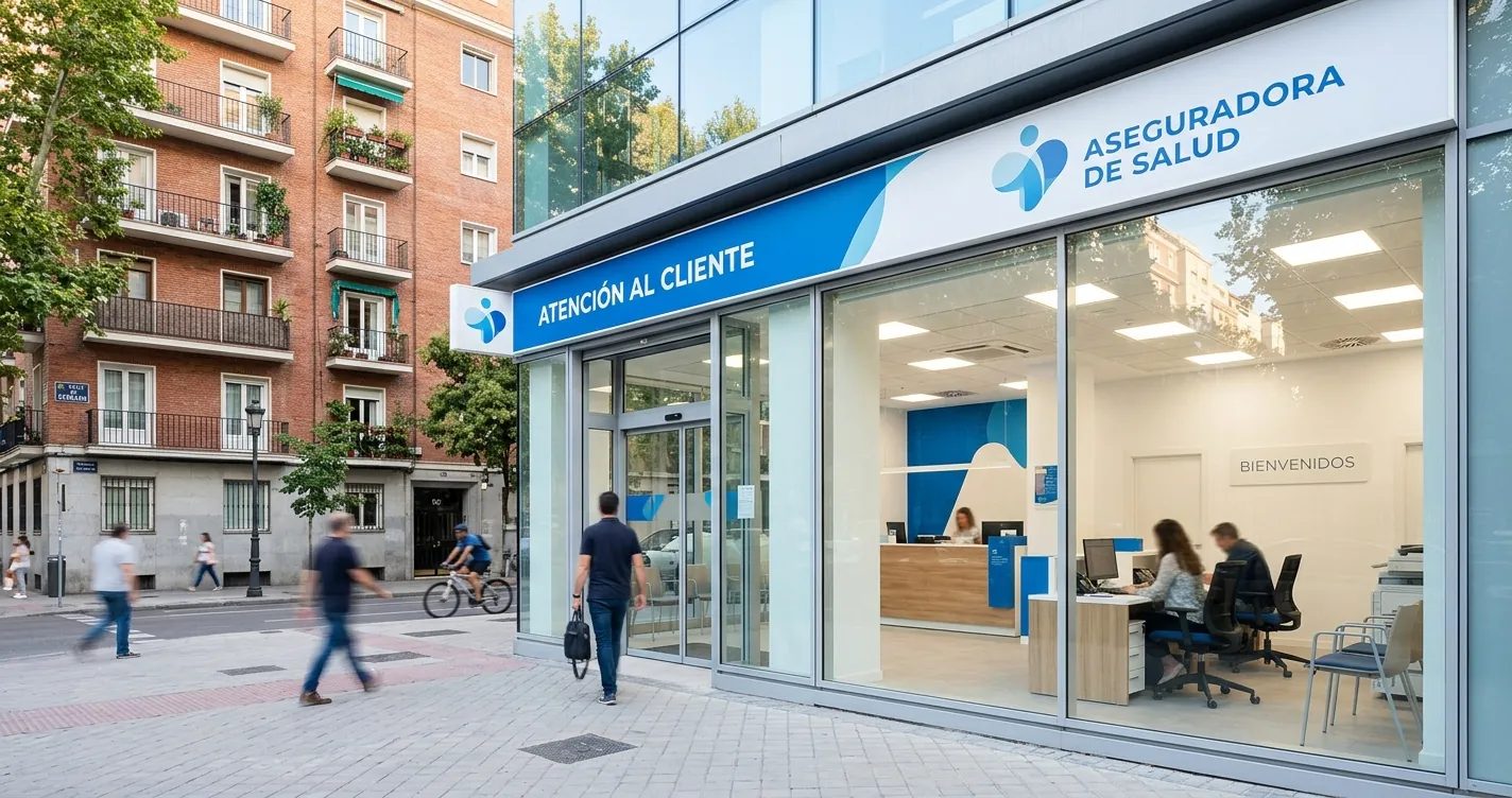 Oficina de Adeslas en Madrid - Fachada de oficina de atención al cliente de seguros de salud