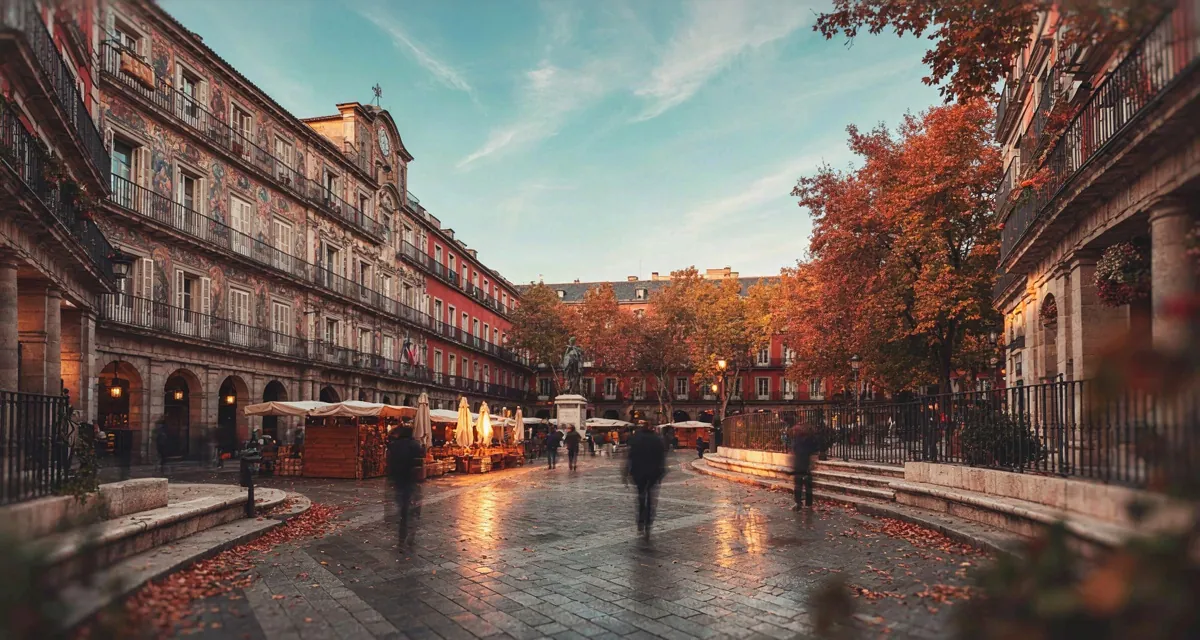 Plaza Mayor de Madrid en otoño, imagen de cabecera de la agenda de eventos Madrid octubre 2026